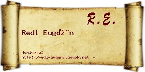 Redl Eugén névjegykártya
